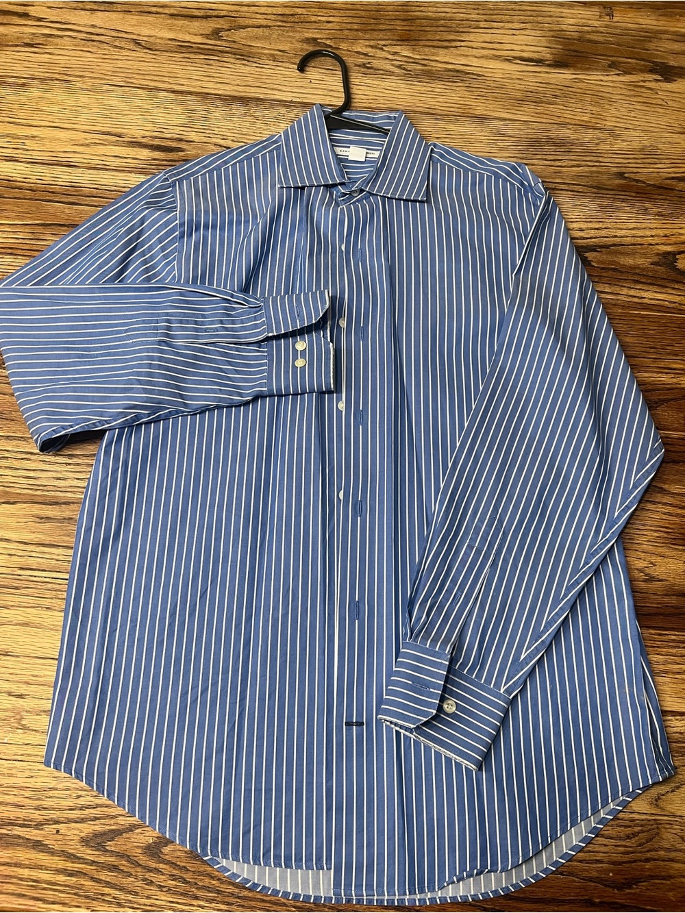 Banana Republic Blue and White Stripe Dress Shirt